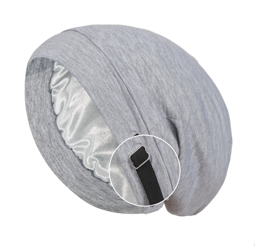 Cappello a cuffia foderato in raso per donna uomo morbido elastico regolato berretto da notte in raso treccia riccia cura dei capelli turbante setoso berretto da notte: Cielo Blu