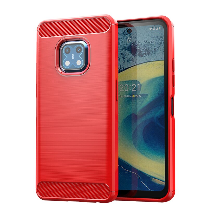 Para nokia xr20 à prova de choque antiderrapante silicone macio meio envolto clássico moda capa traseira para nokia xr20 caso smartphone: red