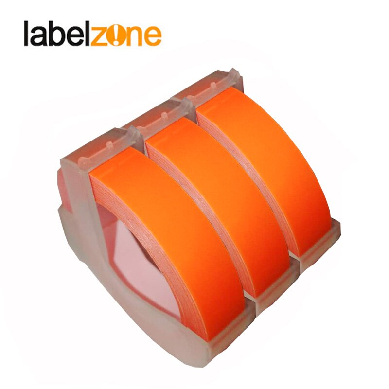 20 colors 3Rolls/lot 3D 9mm PVC Embossing Label Tape Compatible Dymo 1610 12965 Manual Label printer for Motex E101 Label Makers: fluorange