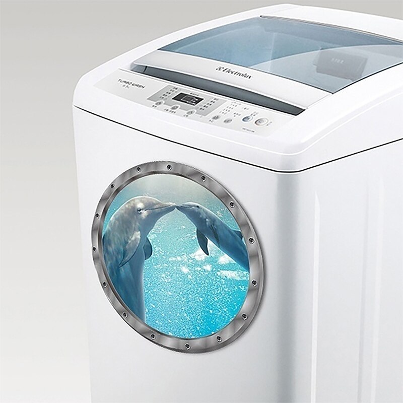 5 Styles Underwater Fish Wall Stickers Waterproof Dolphin Turtle Sticker For Washing Machine Decoration For Bathroom Decals PVC