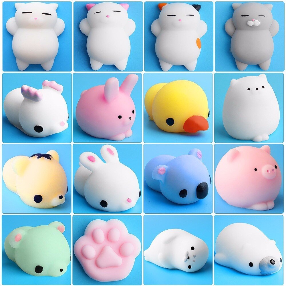 Squishy Speelgoed Leuke Dier Antistress Bal Squeeze Mochi Stijgende Speelgoed Afreageren Soft Sticky Squishi Stress Relief Speelgoed Grappige: 1pcs Random delivery