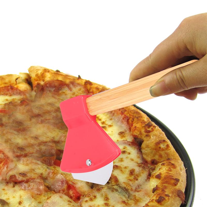 2 stk pizza udskærer multifunktionel bambus håndtag pandekage udskærer til køkken