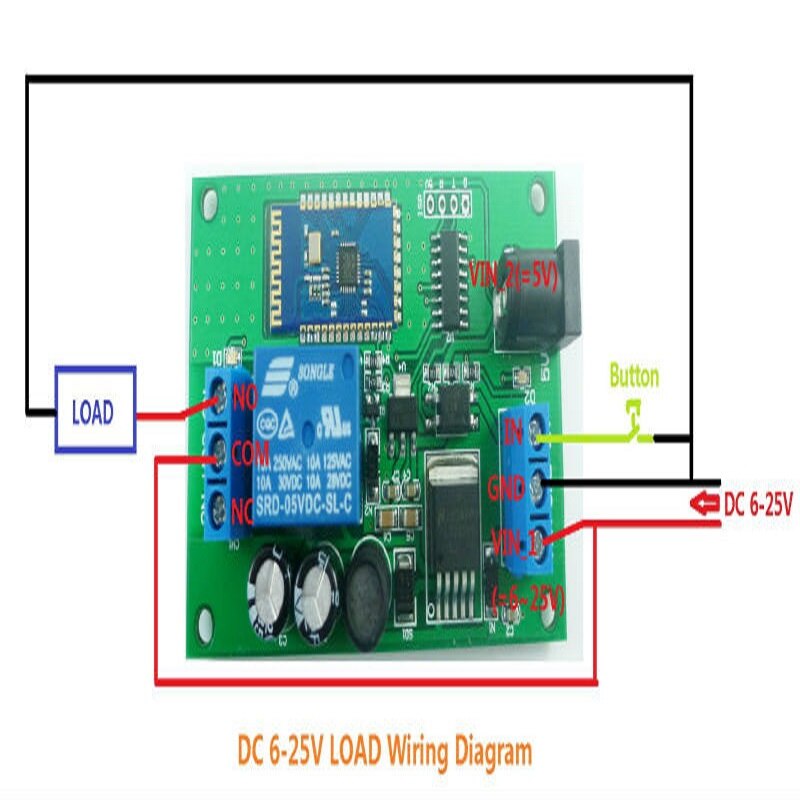 Module relais compatible avec bluetooth, application android, téléphone portable, télécommande, interrupteur, moteur, lumière led, maison intelligente, dc 5v 12v 24v