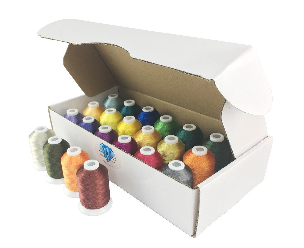 Polyester Embroidery Machine Spools Thread 22 Brother Colors 1,100 Yards Each