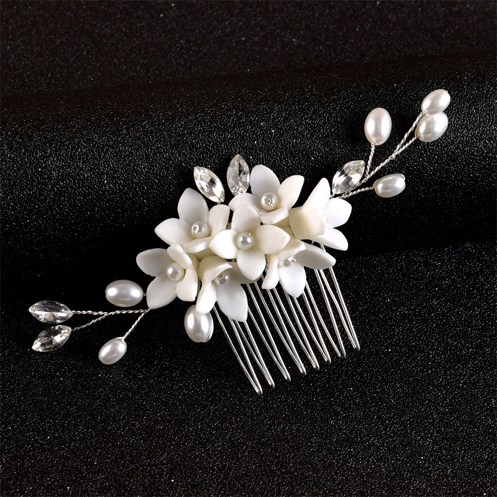 Peineta de aleación de perlas para boda, joyería para niñas, horquilla hecha a mano, Tiaras nupciales, accesorio para el cabello de boda, de joyería: Color oro puro