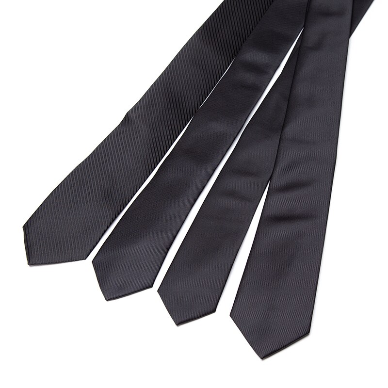 Corbata clásica negra para hombre, corbatas delgadas de 8cm, 7cm, 6cm, accesorios para corbatas, vestido Formal de de boda, sólidos informales, corbata