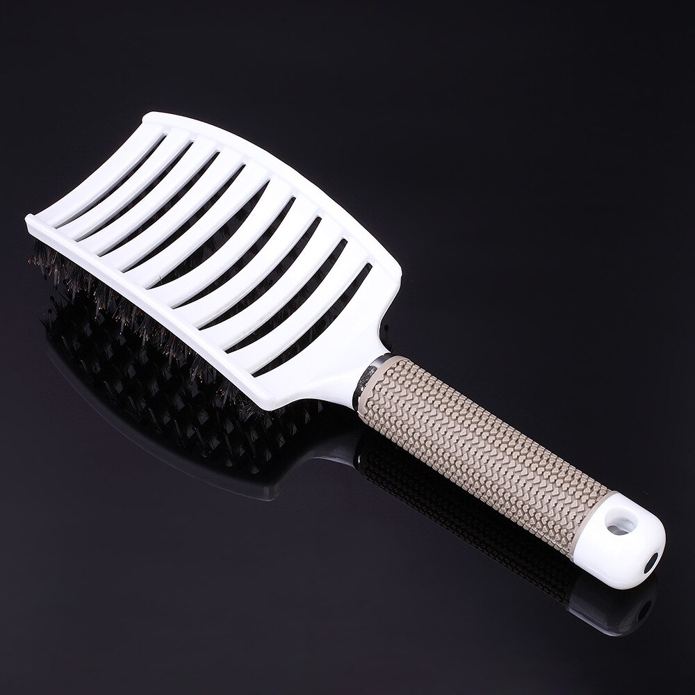 7 Colors Hair Scalp Massage Comb Bristle Nylon Brushy Hairbrush Wet Curly Detangle Hair Brush Demelante Brush Hairbush: White