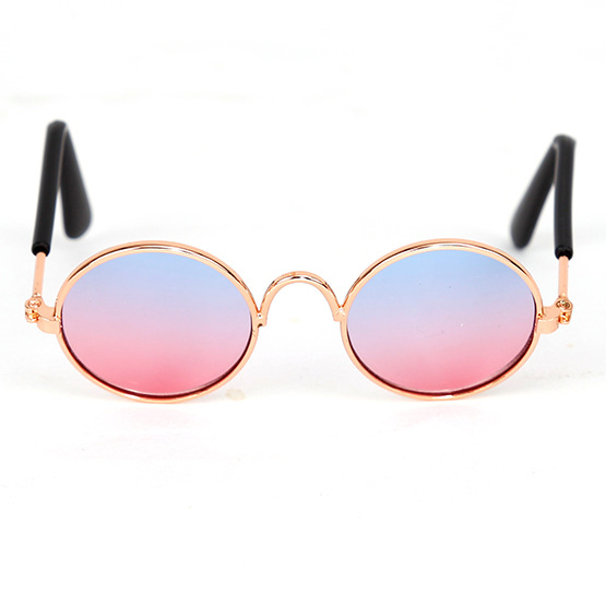 Leuke Vintage Ronde Kat Zonnebril Huisdier Foto's Rekwisieten Reflectie Brillen Bril voor Katten Kleine Hond Hond Kat Accessoires: Clear