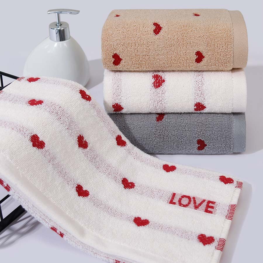 34x75cm Cute Love heart Towel for Adults Absorbent Quick Drying Spa Body Wrap Face Hair Shower lemon Towels Large Beach Cloth: WHITE