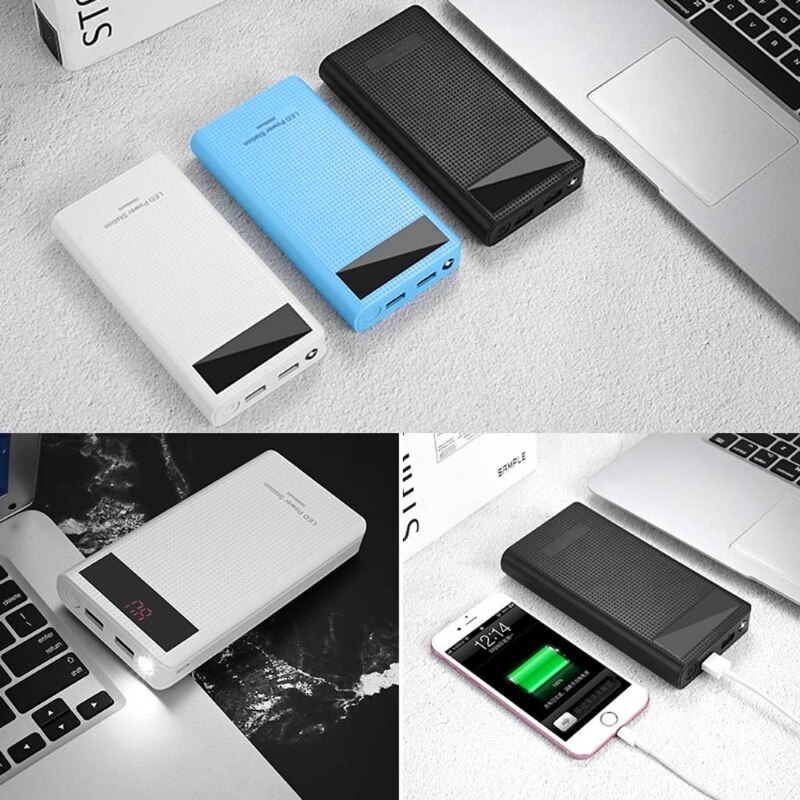 Dual USB 7x 18650 Battery DIY Power Bank Box Holder For Mobile Phone Tablet PC 45BA