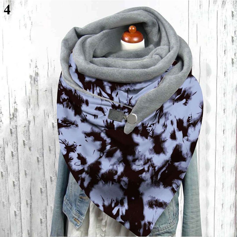 Multi-usages col châle femmes noël impression écharpe bouton écharpe enveloppes Triangle foulards Plus velours motif papillon: 4