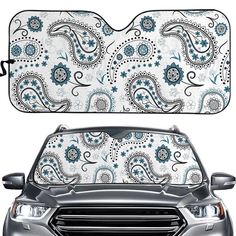 Hoho Art Pasiley Fold-up Sunshade for Windshields Anti UV Heat Protection Foldable Gloss Sunshades Car Sun Shade: BBD0063HC.