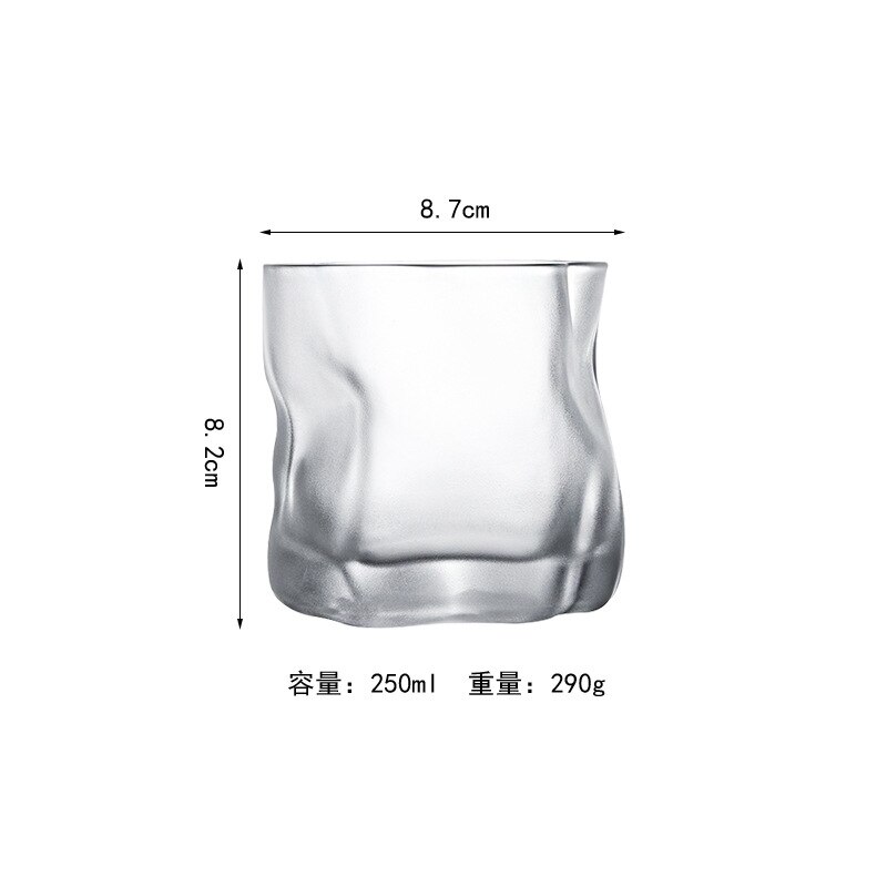Verre à whisky torsadé Transparent en cristal, coupe d'eau irrégulière, décoration de verre de fête de famille, Bar de Brandy, bière et vin: Matte