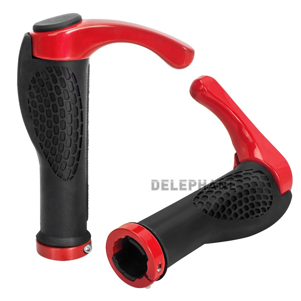 Bike Handlebar Grips Ergonomic Mountain Bike Grips Aluminum Double Lock-on MTB BMX Scooter Downhill Foldable Urban Bicycle Grips: Red Rings