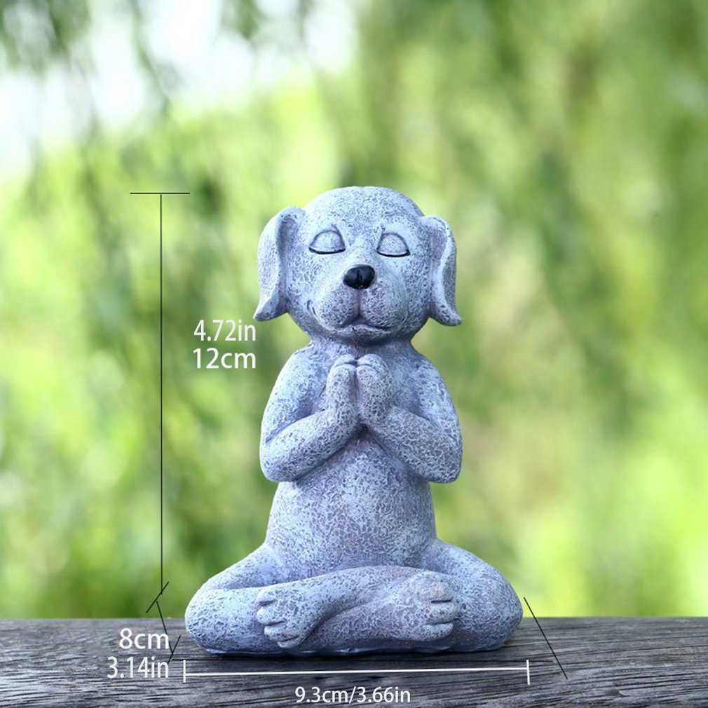 Meditation Yoga Dog Statue Collectable Exquisite Small Statues Home Office Desk Decoration Ornament Toy