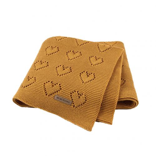 100x80cm Newborn Baby Blankets Summer love knitted Solid Color Baby Bedding Quilt Swaddle Sleeping Wrap Cover Blanket: YELLOW