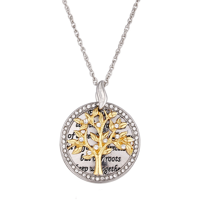 Family Tree Pendant Necklace with Birthstones Long Birthstone Necklaces