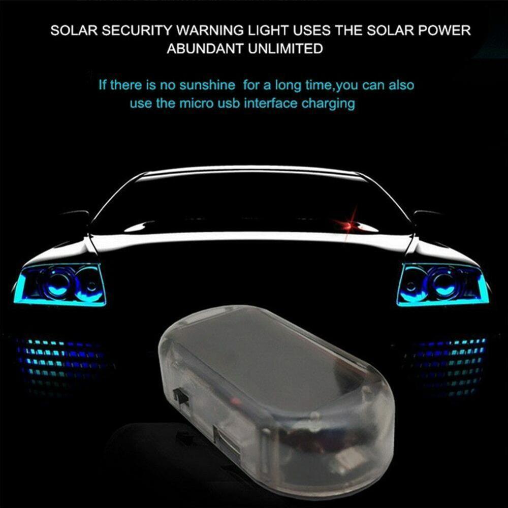 Alarma simulada de energía Solar, luz de advertencia LED intermitente, antirrobo, luz de advertencia roja/azul, T7L8, , 1 ud.