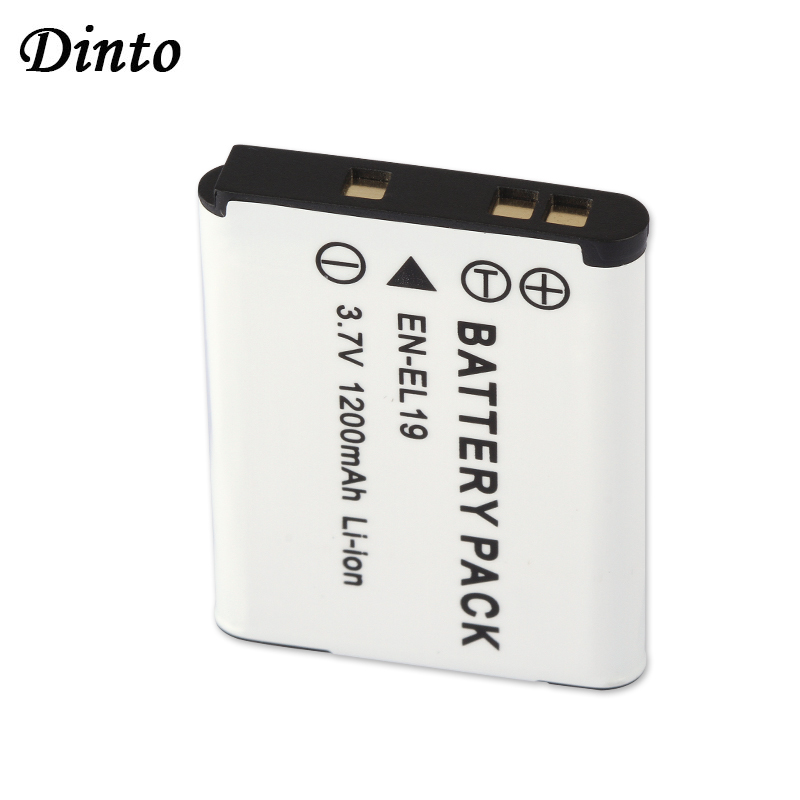 Dinto 1Pc EN-EL19 ENEL19 1200Mah 3.7V Digitale Camera Batterij Voor Nikon Coolpix S32 S33 S100 S2500 s2750 S3100 En EL19