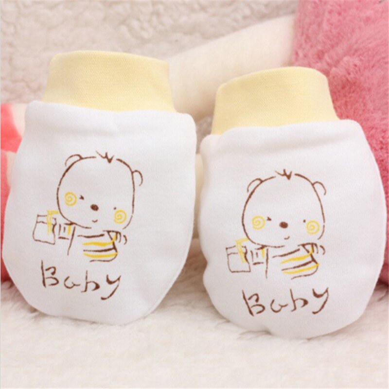 Baby Glove Cartoon Pattern Anti-grasping Gloves Newborn Protection Face Cotton Anti Scratching Gloves Newborn