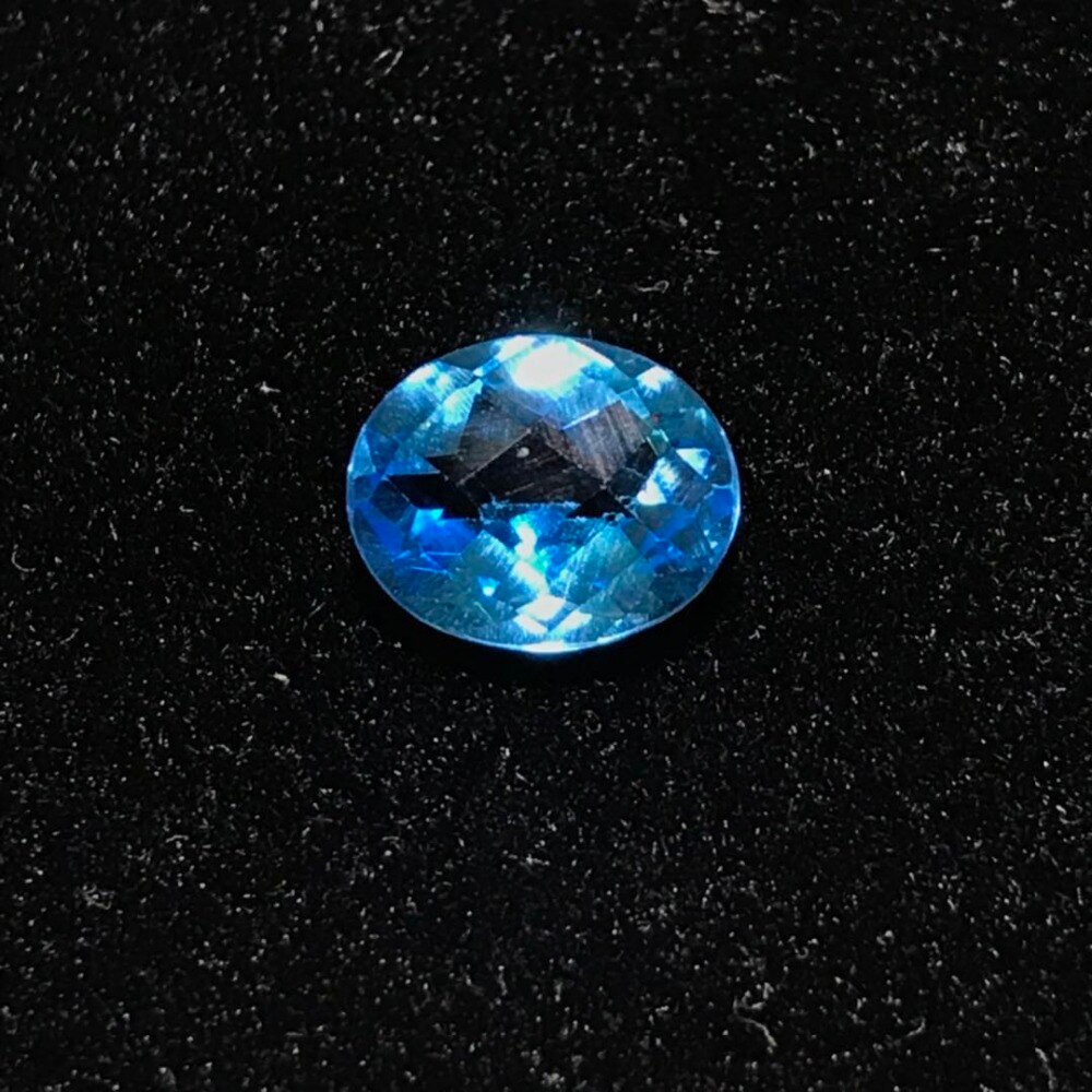 Natural Blue topaz stone for jewelry making,8mmX10mm oval cut loose stone DIY stone