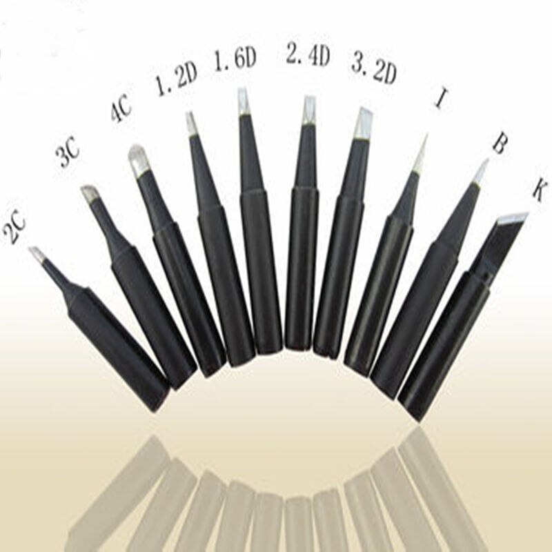 SZBFT-mango de repuesto de soldador de 8 pines, buena , 8801 con 936 puntas de soldadura para Estación de soldadura HAKKO, FX-888: 10pcs balck tip