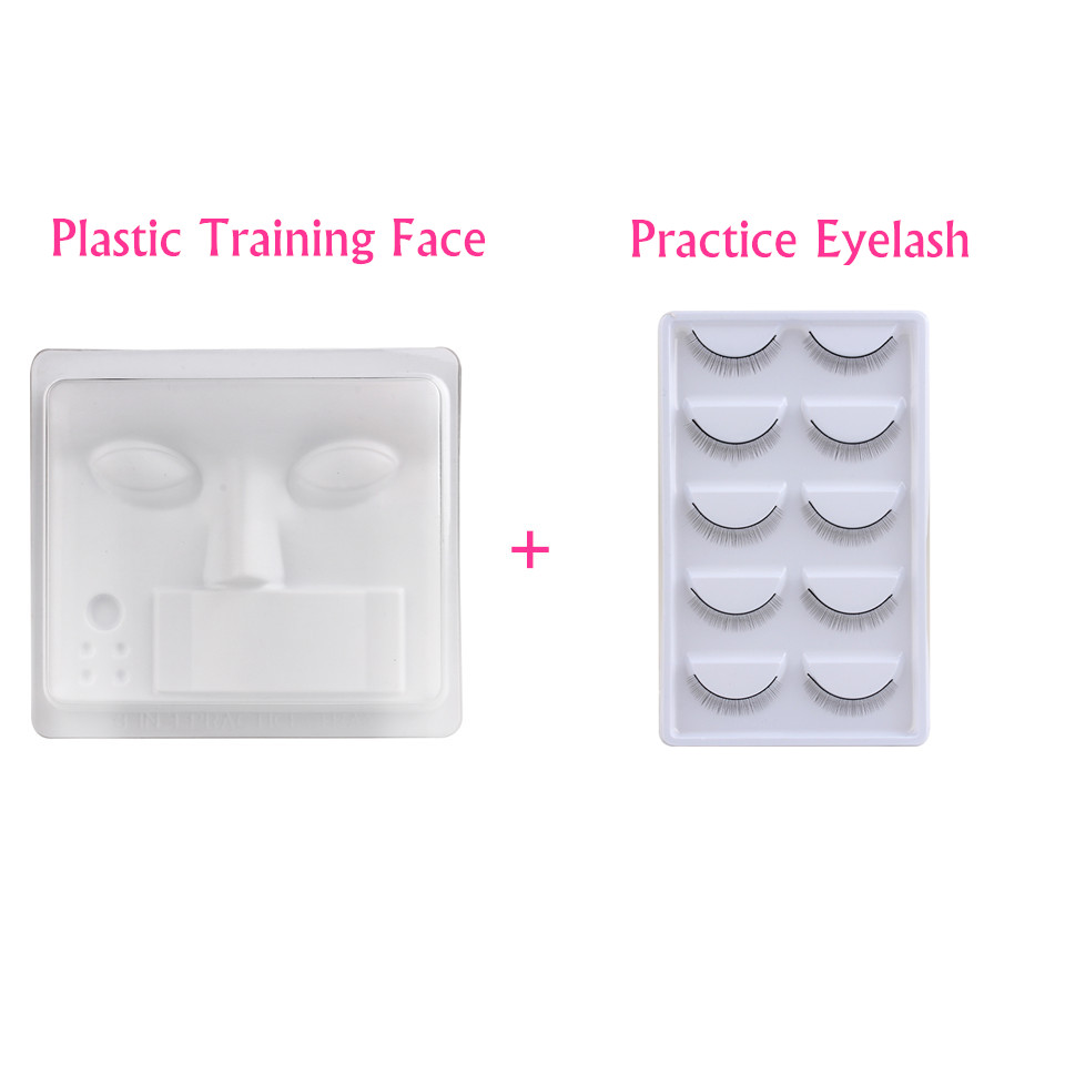 THINKSHOW práctica extensión de pestañas cabeza de maniquí con párpados maniquí rosa/Natural/marrón cabeza de entrenamiento herramientas de maquillaje: Oro
