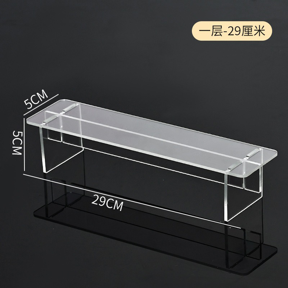 Transparent Shelf Organizers Display Stand Holder Figures Collectibles Storage Rack Perfumes Doll Removable Accessories: Blue