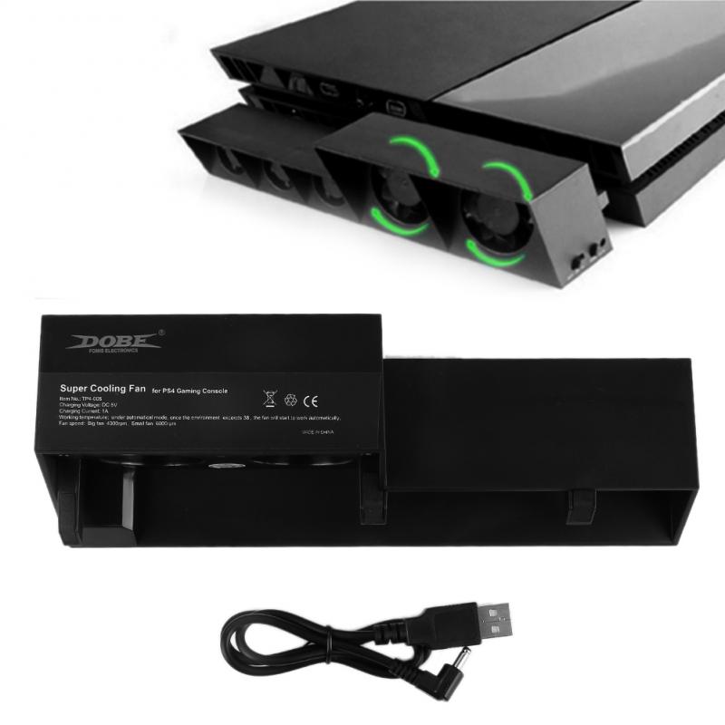 Til  ps4 køler ventilator super turbo temperatur kontrol med usb kabel til sony playstation 4 ps4 konsol lodret stativ