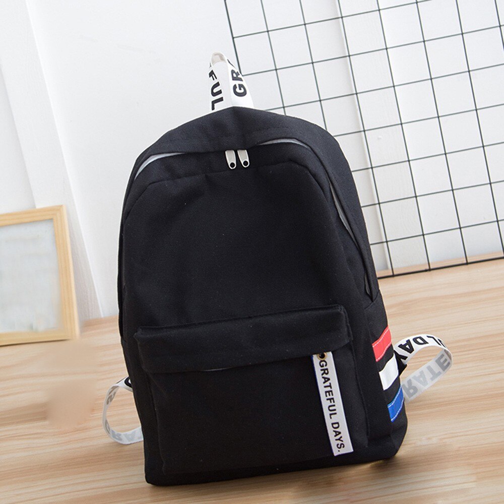 Unisex Canvas Women Men Backpack Preppy Style Student Backpack School Shoulder Backpack Handle Bag