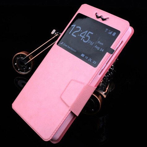 Flip Push Up Phone Case voor Pelephone Gini W5 PU Lederen Silicon Smart Telefoon Gevallen voor Pelephone Gini W5