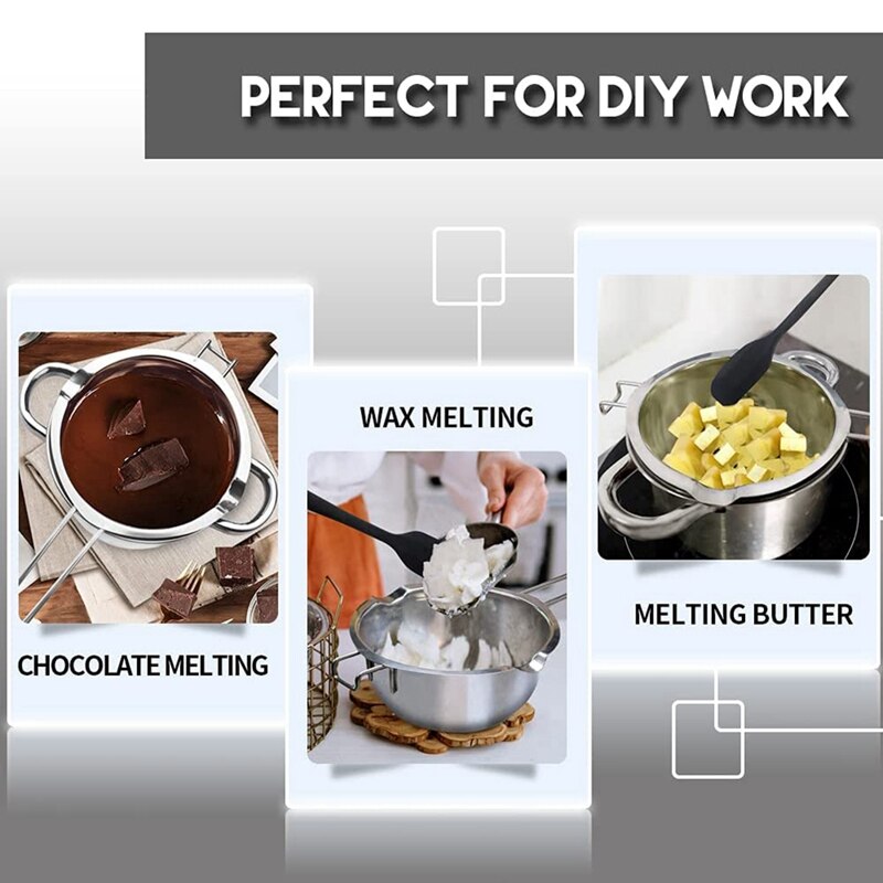 Double Boiler Chocolate Melting Pot with Stainless Steel Pot, Candy Melts Pot for Melting Chocolate, Candy