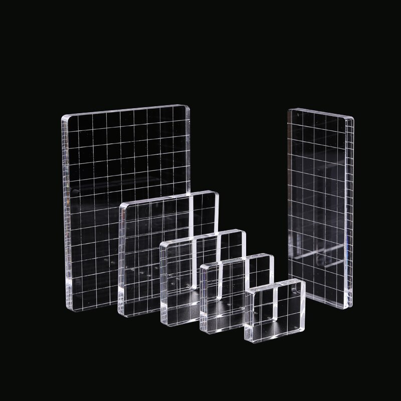 9 Sizes Transparent Acrylic Clear Stamp Block Pad For Stamping DIY Scrapbooking Card Making Handmade Tool