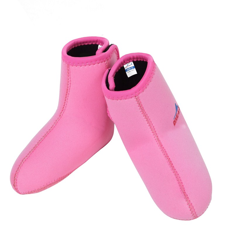 Calcetines para buceo de neopreno de 3mm para niños, botines de esnórquel, Protector de pies, calcetines de arena para niños, calcetines de agua para playa: Rosa / L