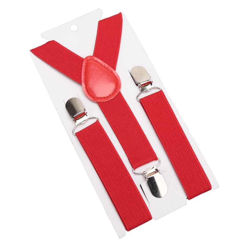 Soild Kleur Kinderen Riem Baby Jongens Meisjes Kleurrijke Bretels Clip-on Y-Back Bretels Strikje Elastische Kids verstelbare: Rood