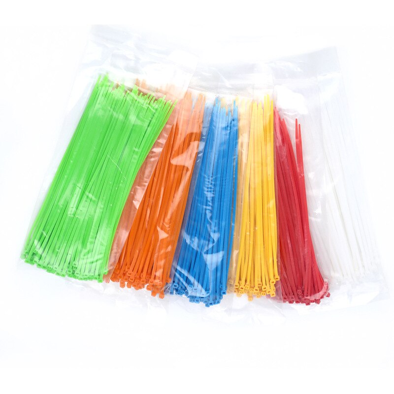 100 pcs 6 color 3*150mm Plastic Zip Tie Self-locking Nylon Cable sleeve Ties black/Blue/Green/Yellow wire binding wrap straps