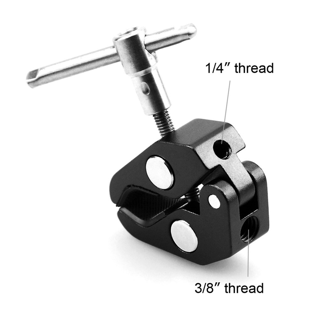 Smallrig super clamp with / 1/4 threads for cameras/lights/umbrellas/hooks/shelves/plates 3/8 glass/cross bars (735)