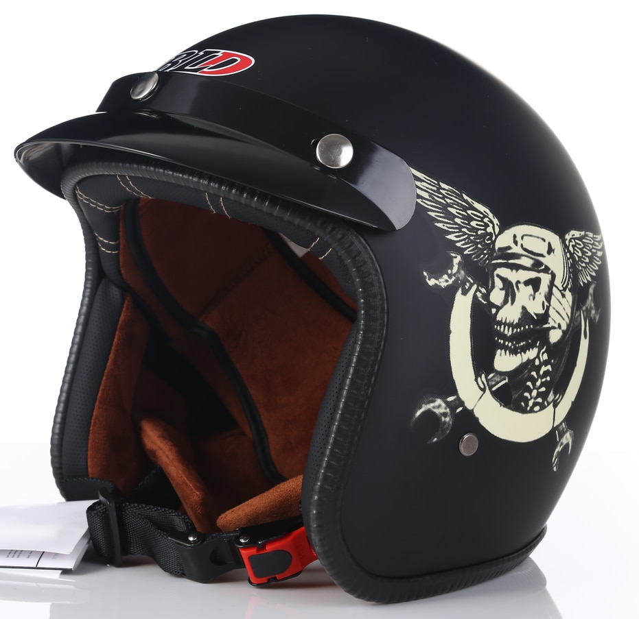 Dot Goedgekeurd Open Motorhelm Retro Scooter Jet Open Gezicht Schedel Helm Motorrijden Capacete Moto Abs Materiaal