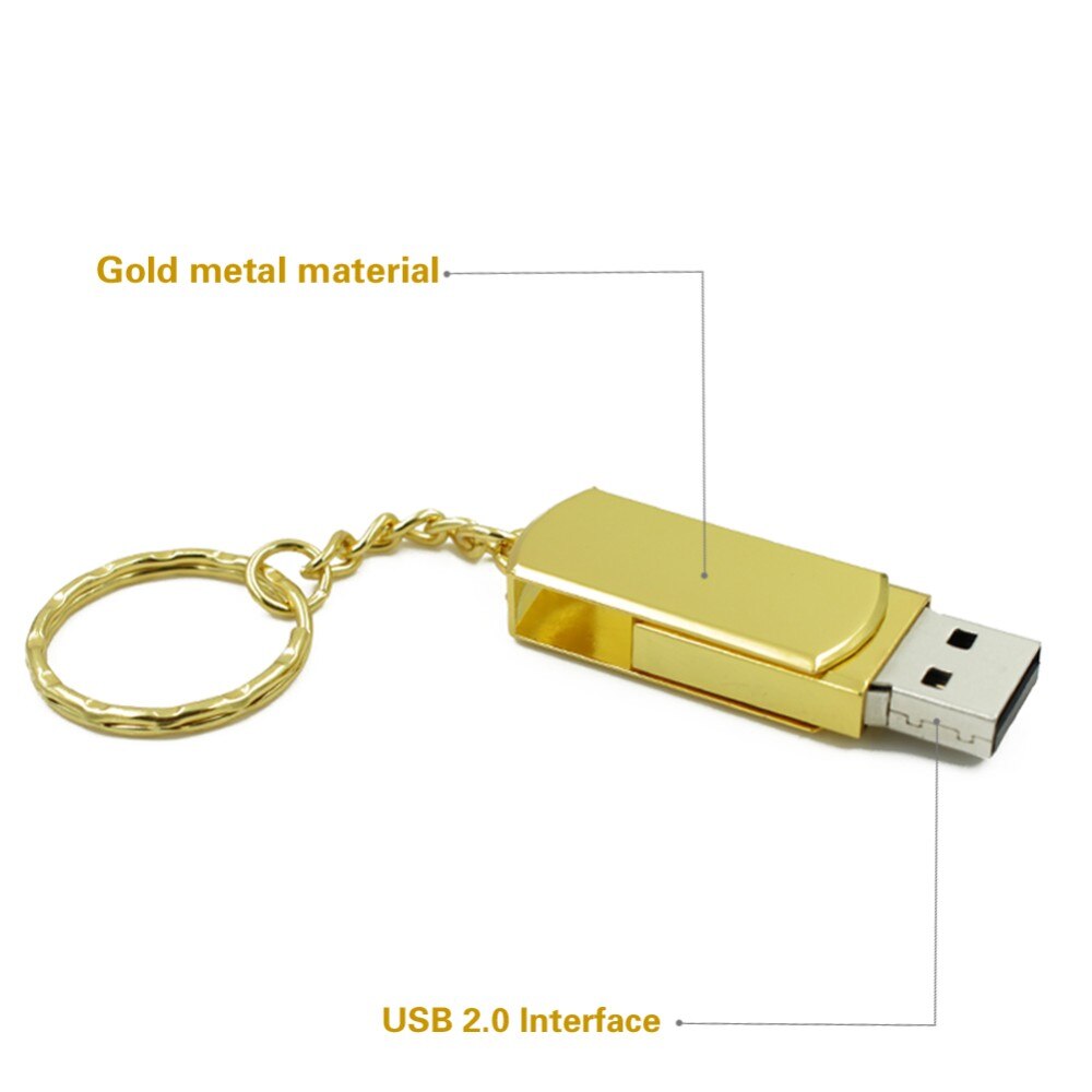 Metalen Staal Usb Flash Drive 4 Gb 8 Gb 16 Gb 32 Gb 64 Gb 128 Gb Draagbare Pen Drive Pendrives Met Sleutelhanger