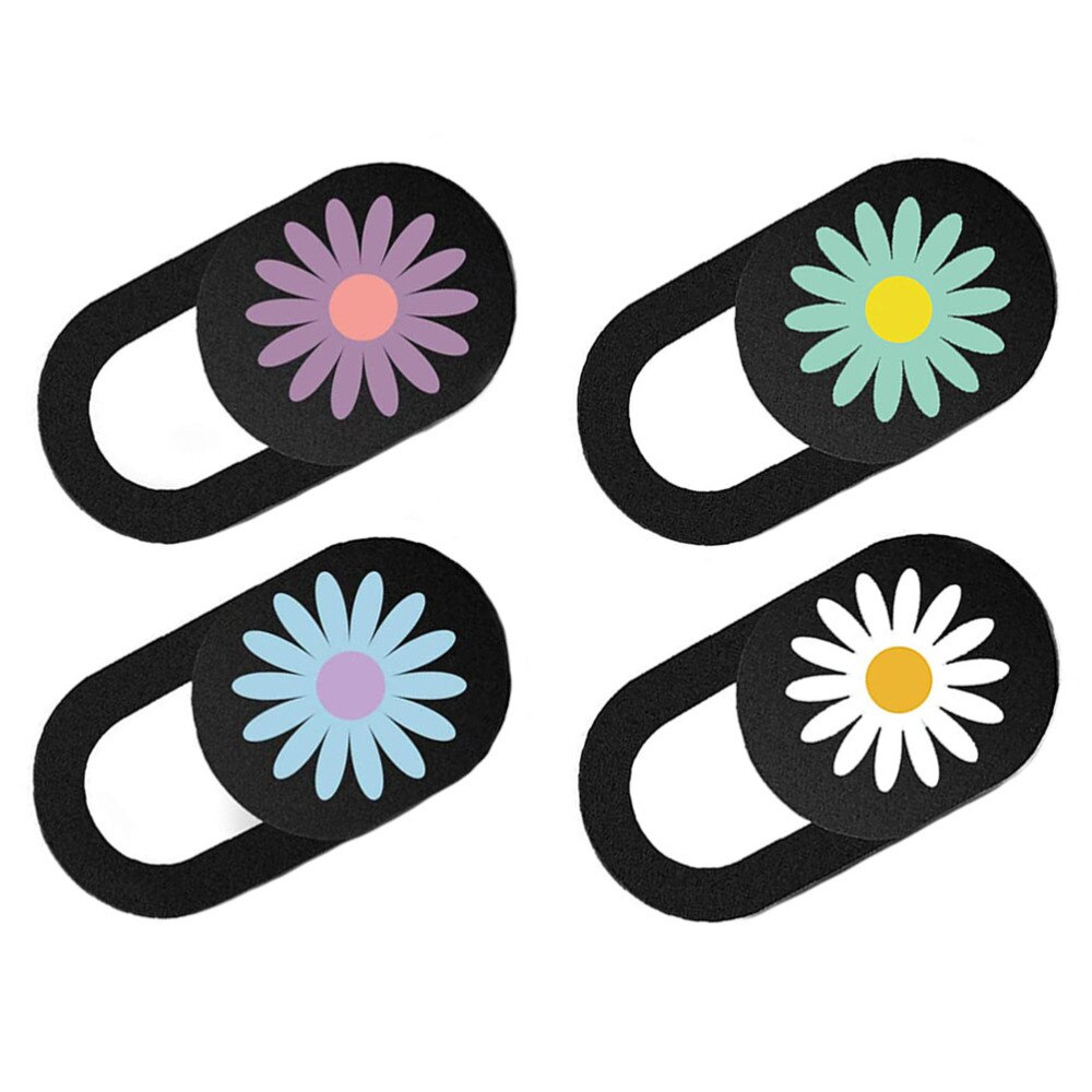 4pcs Daisy Pattern Laptop Camera Cover Ultra Thin Slide Laptop Camera Cover: Default Title
