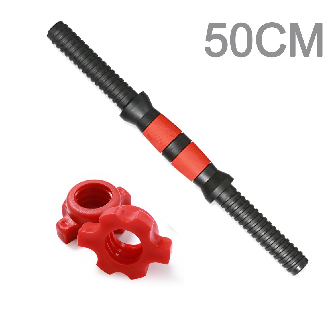 40/50cm Gym Fitness Solid Steel Dumbbell Rod Bar fo Body Building Weight Lift Training Strength Workout Barbell Handle Equipment: 50cm x 1