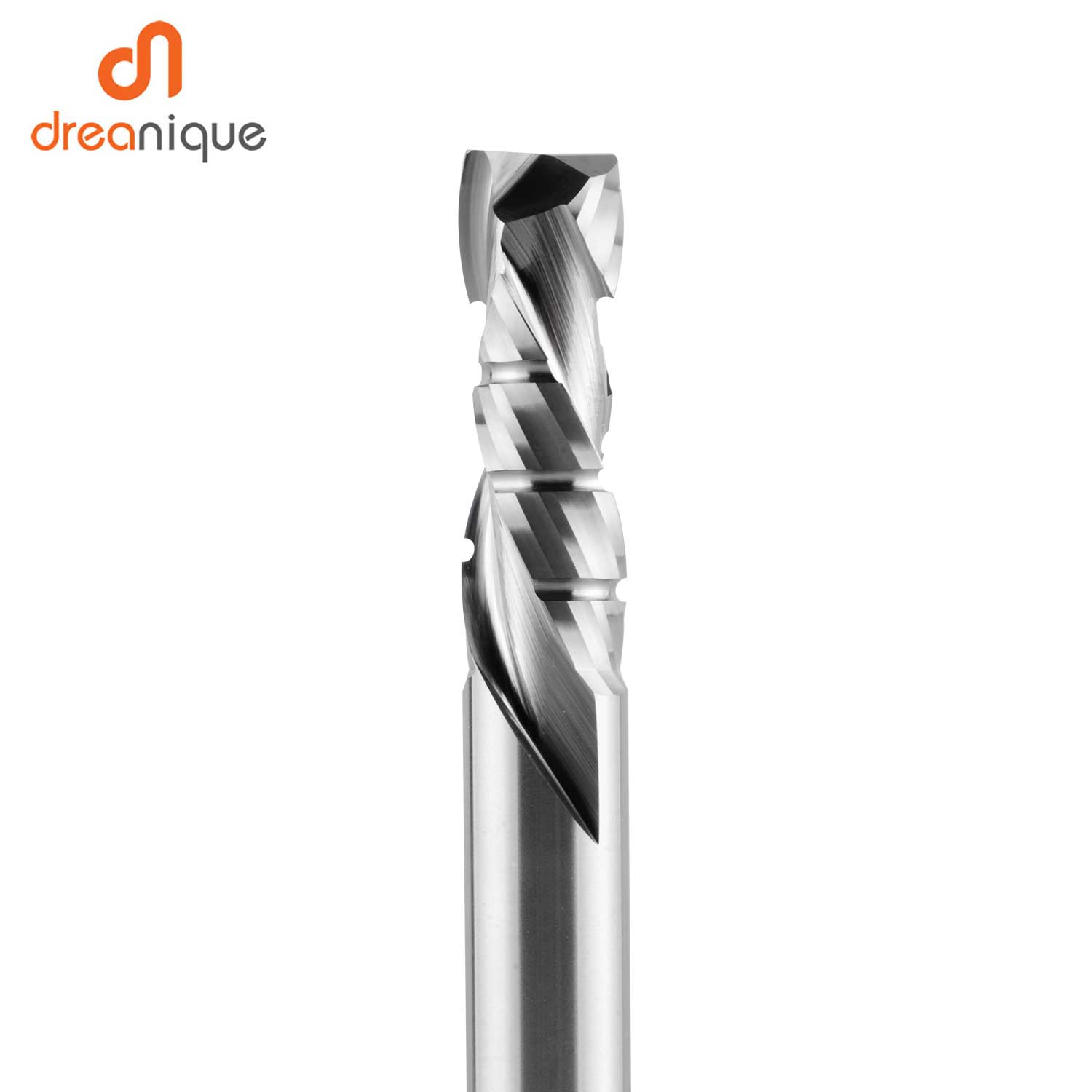 DREANIQUE Up&amp;Down Compression Milling Cutter Carbide CNC Router Bit 6mm 8mm Two Flutes Wood Engraving end mill with chip breaker