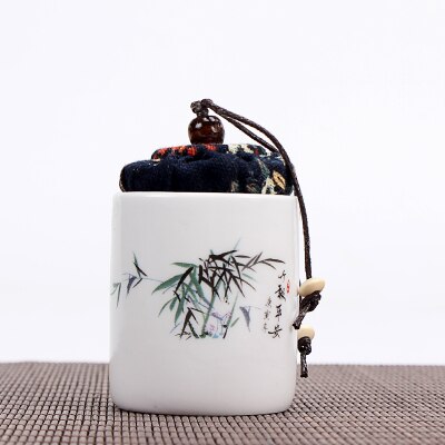 Keramik Mini High-grade Tee Tieguanyin Pu'er Tee Becher Kleine Gläser Verschlossen Portable Storage Tank Von Mispel Tee Porzellan küche Box: zhubaopingan