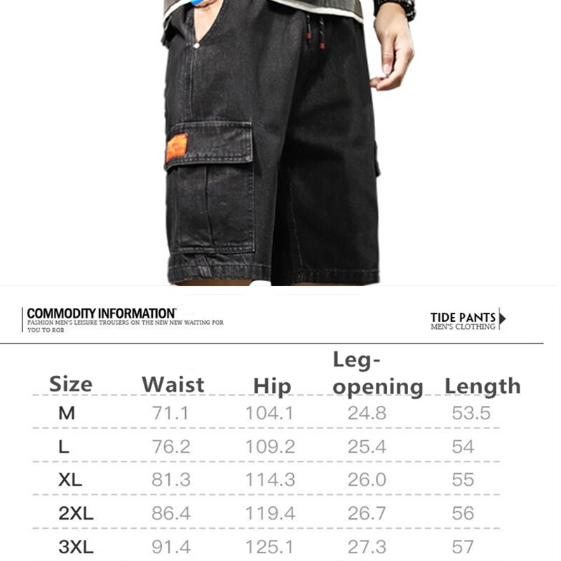 Pantalones cortos vaqueros para hombre, ropa de escalada para exterior, senderismo, Trekking, entrenamiento de acampada, pesca, sueltos, informales, rectos, color negro