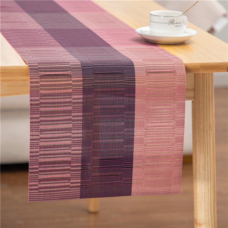 Luxury Table Runner for Dining Table Brown Black Non-slip Pad Waterproof Mat PVC Table Runners Placemats Table Decoration 30x180