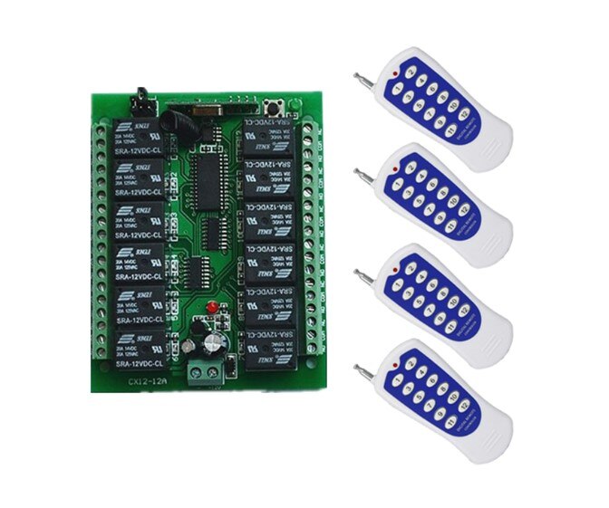 DC 12V 24V 12 CH 12CH Radio Controller RF Draadloze Afstandsbediening Schakelaar Systeem Zender + Ontvanger 315 /433 MHz: 4 / DC 12V