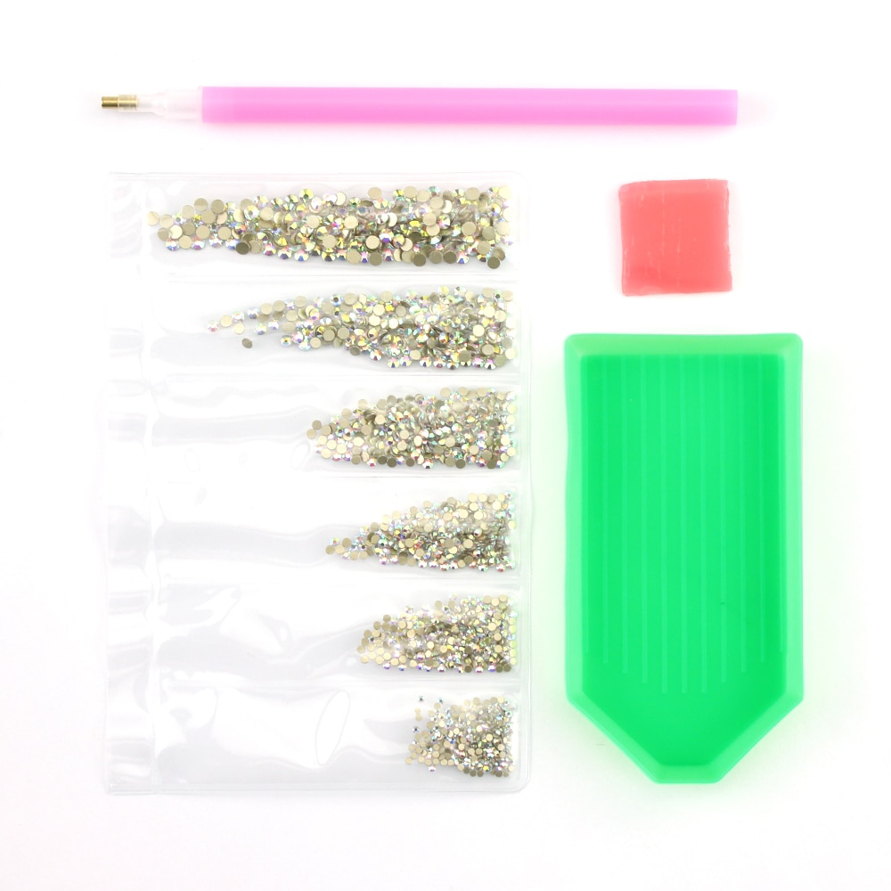 1440PCS Multi Size Glas Rhinestones AB Kleuren Platte-back SS3-SS10 Crystal Strass 3D Charmes Set DIY Manicure Nail art Decoraties