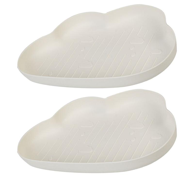 2PCS Cloud Shape Snack Dish Candy Fruit Plate Dry Food Plate Bowl Plastic Serving Plate for Home: Dark Blue