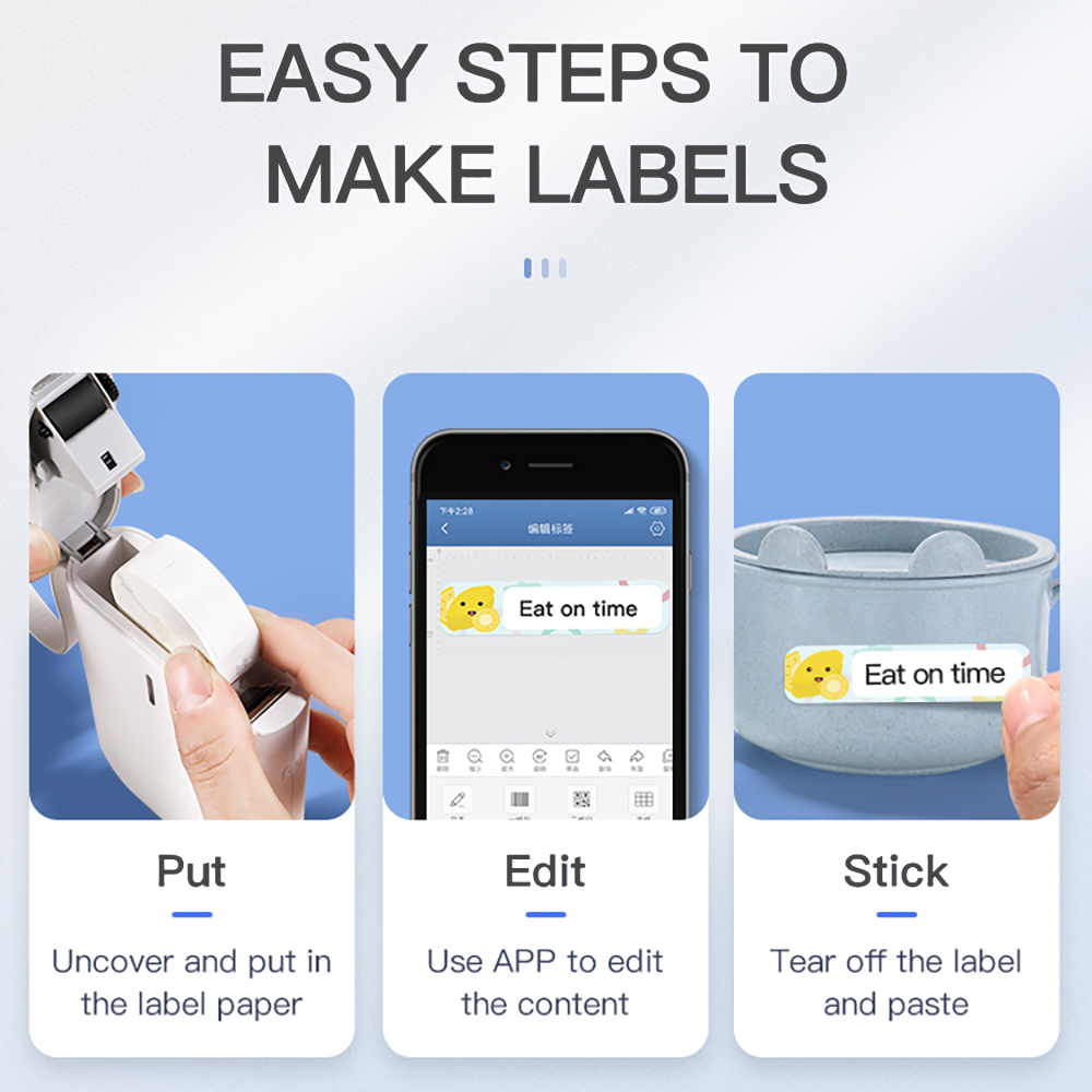 Niimbot D110 Bluetooth Thermal Label Printer Portable Pocket Label Maker for Mobile Phone Home Office Barcode Name Sticker Print