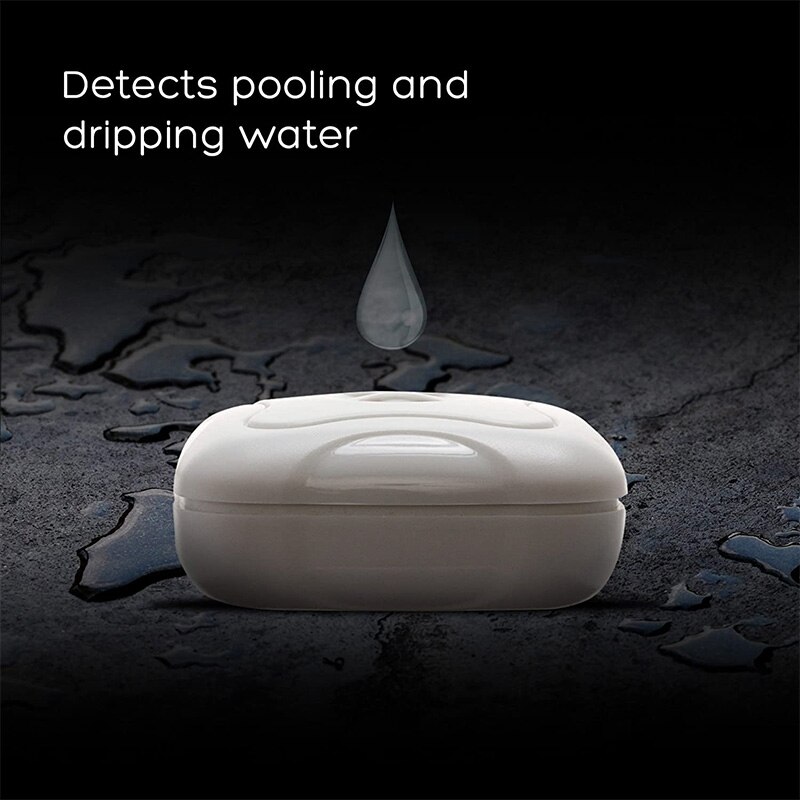 Paquete de 4 detectores de fugas de agua-95 Db Sensor de alarma de detección de inundación para baños, sótanos y cocinas (blanco)